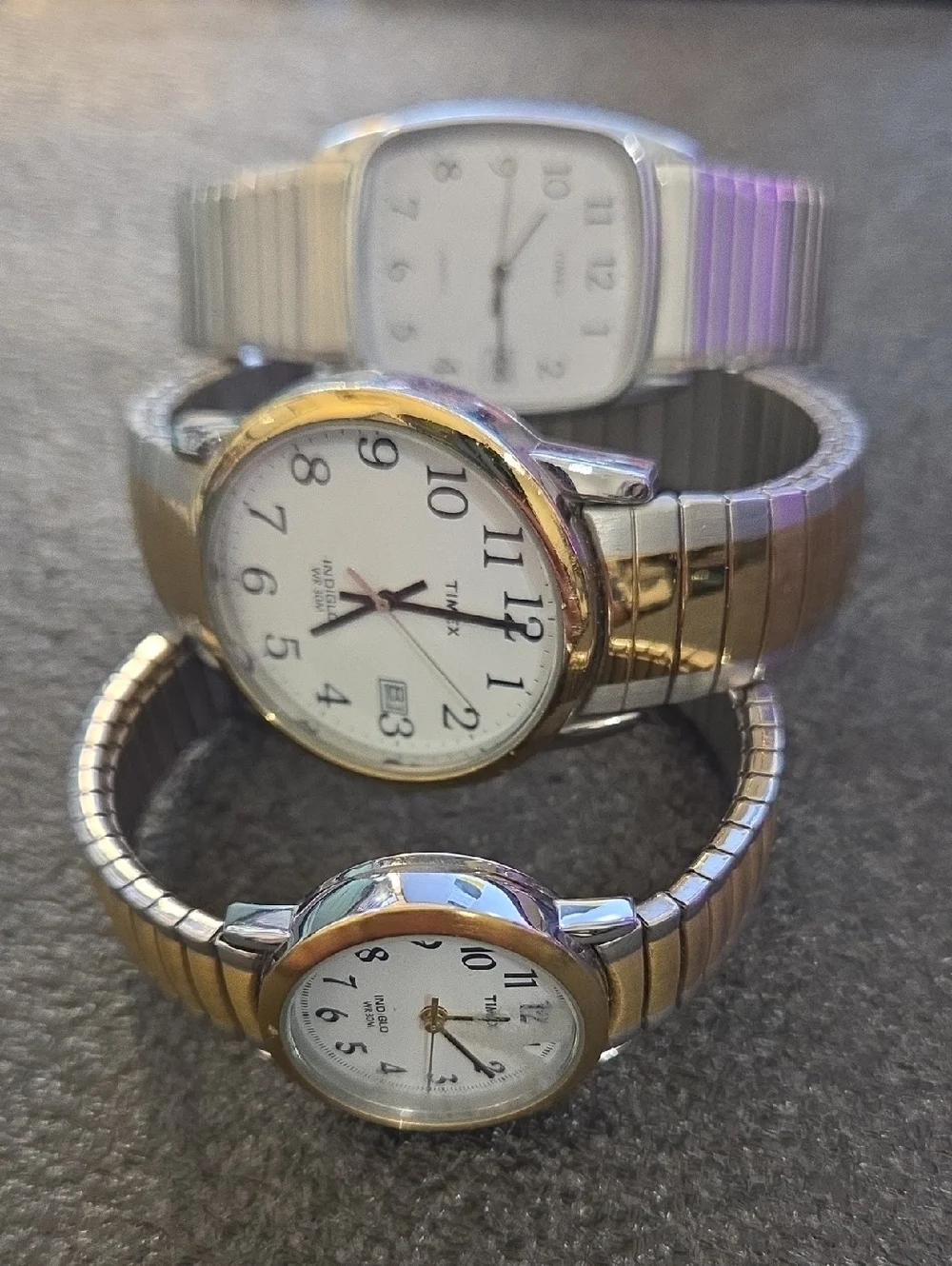 3 Vintage Timex Watches Lot Parts